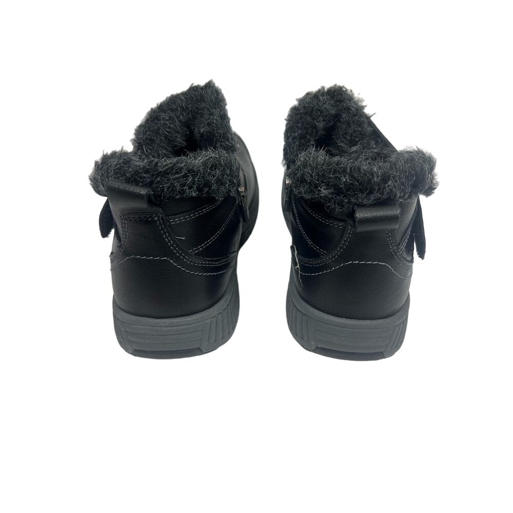 ORTHOFEET Siena women's black leather fur trimmed ankle boots sz 10.5 - Picture 3 of 8